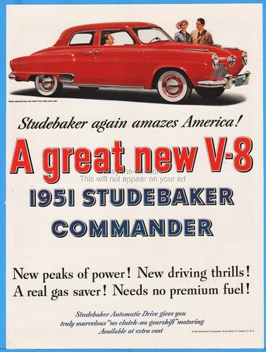 1951 studebaker commander red - commander,